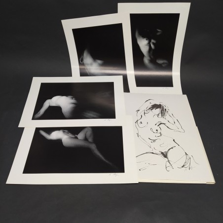 Cartellina foto e disegno di nudi del pittore-scultore, fotografo Chiapponi