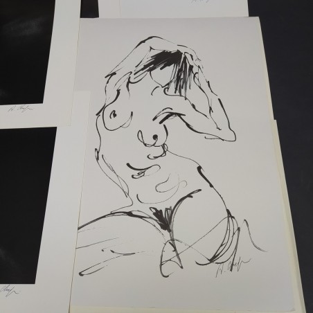 Cartellina foto e disegno di nudi del pittore-scultore, fotografo Chiapponi