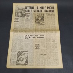 Pagine del quotidiano Il giornale di Brescia su la Mille Miglia, giugno 1947