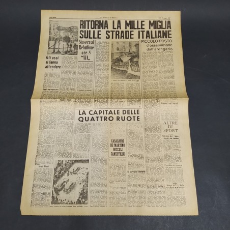 Pagine del quotidiano Il giornale di Brescia su la Mille Miglia, giugno 1947