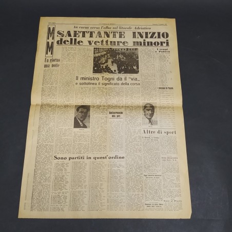 Pagine del quotidiano Il giornale di Brescia su la Mille Miglia, giugno 1947