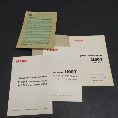 Libretto uso e manutenzione furgone Fiat 1100T, 217 D, 1966. Mediocre