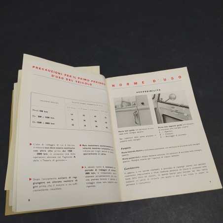 Libretto uso e manutenzione furgone Fiat 1100T, 217 D, 1966. Mediocre
