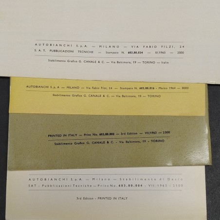 Libretti e supplementi Uso e manutenzione Autobianchi Panoramica in inglese