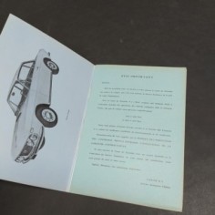 Libretto Notice d'entretien vetture Lancia modello Fulvia Coupé in francese, '65 2