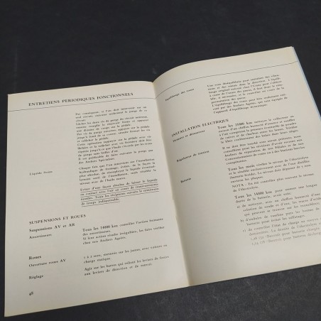 Libretto Notice d'entretien vetture Lancia modello Fulvia Coupé in francese, '65