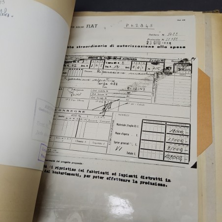 Faldone relativo richieste risarcimento danni di guerra ditta SPA anni 1943 1944