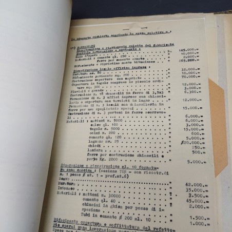 Faldone relativo richieste risarcimento danni di guerra ditta SPA anni 1943 1944