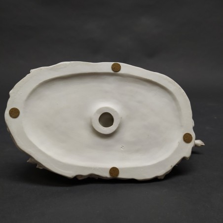Gruppo ceramico bisquit Triade Benacchio bambini su altalena