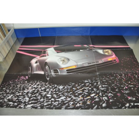 PROSPEKT DEPLIANT BROCHURE PORSCHE POSTER GAMMA MODELLI 9 PAGINE TEDESCO