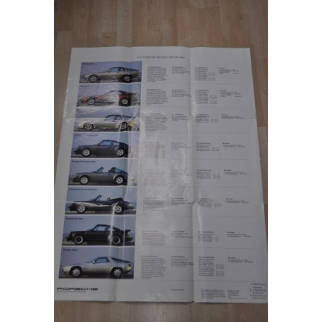 PROSPEKT DEPLIANT BROCHURE PORSCHE POSTER GAMMA MODELLI 9 PAGINE TEDESCO