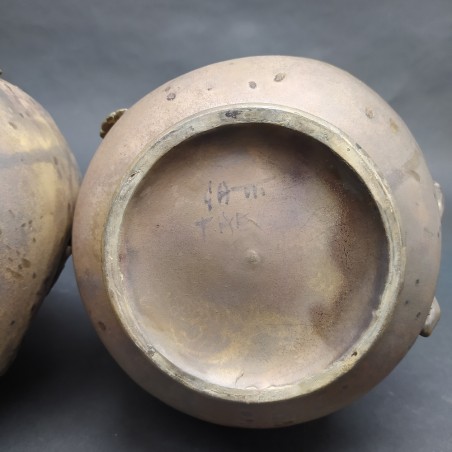 Coppia vasi Riccardo Gatti Faenza ceramica smalti metallici anni ’30-40