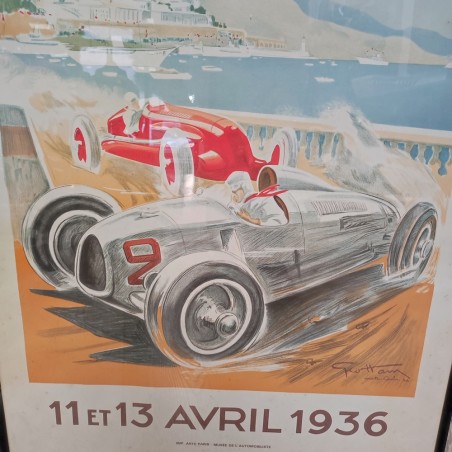 Poster Geo Ham Monaco GP 1936 ristampa museale Automobiliste