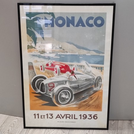Poster Geo Ham Monaco GP 1936 ristampa museale Automobiliste