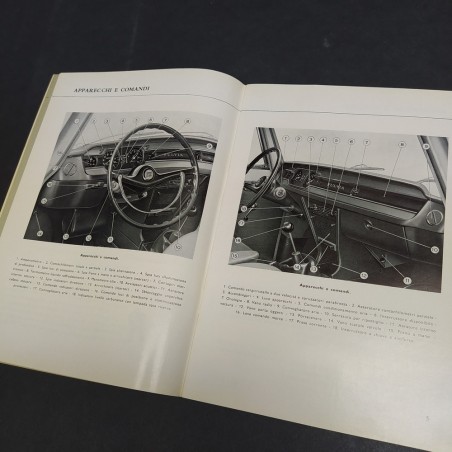 Libretto uso e manutenzione auto Lancia Fulvia, 1° ed. 1969. Pagine incollate