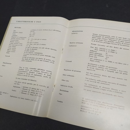 Libretto uso e manutenzione auto Lancia Fulvia, 1° ed. 1969. Pagine incollate