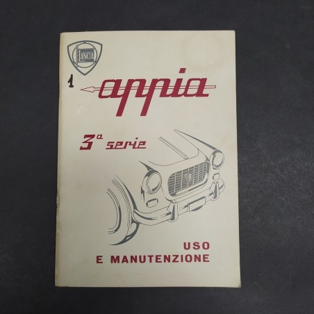 Libretto uso e manutenzione auto Lancia Appia 3 serie. Aloni e pennarello