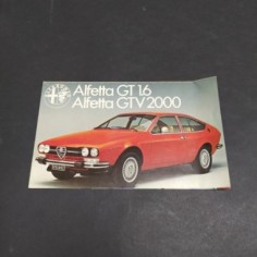 Depliant automobili Alfa Romeo Alfetta GT 1.6/ GTV 2000. Pieghe e macchie