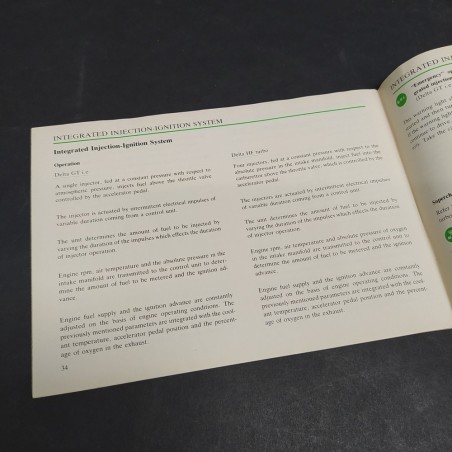 Libretto multilingue per vetture Lancia Delta con convertitore, 1990. Fioritura