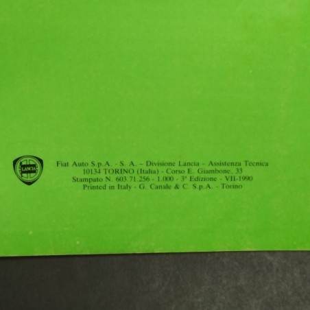 Libretto multilingue per vetture Lancia Delta con convertitore, 1990. Fioritura