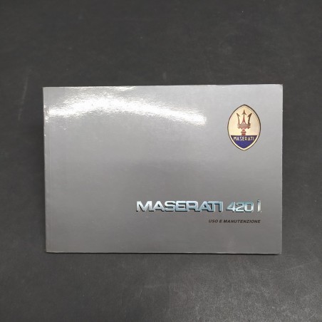 Libretto uso e manutenzione vetture Maserati 420 i, 1986. Condizioni discrete