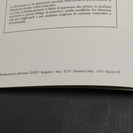 Libretto uso e manutenzione vetture Maserati 420 i, 1986. Condizioni discrete