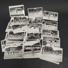 Lotto di 45 foto di ciclismo in bianco/nero. Condizioni discrete