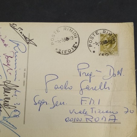 Cartolina viaggiata 2° Circuito Internazionale motociclistico 1968 con autografi