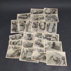 Lotto di 23 foto del circuito automobilistico di Monza anni '50. Ingiallimento