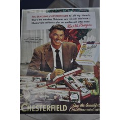 POSTER PUBBLICITARIO SIGARETTE CHESTERFIELD RONALD REAGAN