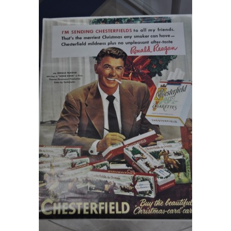 POSTER PUBBLICITARIO SIGARETTE CHESTERFIELD RONALD REAGAN