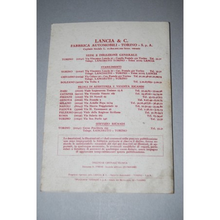 AUTOCARRO LANCIA ESADELTA C LIBRETTO SUO MANUTENZIONE 1969 2° ED. MOLTO BUONO