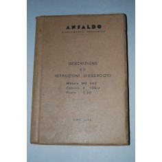 ANSALDO ISTRUZIONI ESERCIZIO MOTORE MD 440 CAMBIO K 104 U PONTE C 33 AMO 1055