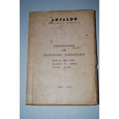 ANSALDO ISTRUZIONI ESERCIZIO MOTORE MD 435 CAMBIO K 104 U PONTE C 33 AMO 1048