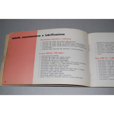 LIBRETTO USO MANUTENZIONE FORD CONSUL CORTINA PIEGHE E MACCHIE IN COPERTINA