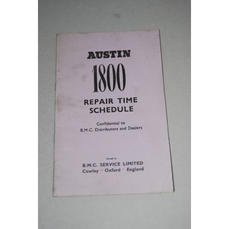 REPAIR TIME SCHDULE AUSTIN 1800 ENGLISH TEXT AKD 4250- GOOD CONDITIONS