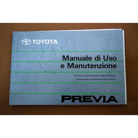 LIBRETTO USO MANUTENZIONE TOYOTA PREVIA 1992 ITALIANO ALCUNE PAGINE STACCATE