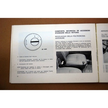 LIBRETTO USO MANUTENZIONE SKODA 105 S L 120 L LS - SCRITTE E PAGINE STACCATE