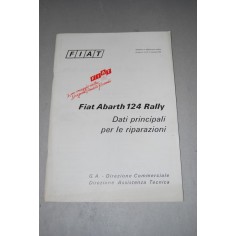 FIAT ABARTH 124 RALLY DATI PRINCIPALI PER LE RIPARAZIONI 1973 OTTIMO