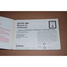 ROVER 2000 MANUEL DE L'UTILISATEUR FRENCH  AOUT 1973 COPERTINA SCONNESA 2