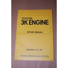 TOYOTA 3K ENGINE REPAIR MANUAL INCLUDES K & 2K 1971 INGLESE BUONO