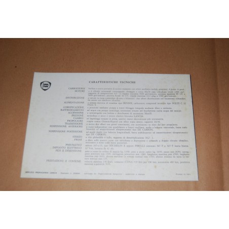 BROCHURE PROSPEKT DEPLIANT LANCIA FLAVIA 1500 4 PAGINE OTTIMO