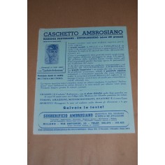 VOLANTINO PUBBLICITARIO PER CASCHETTO DA CICLISTA AMBROSIANO IN PELLE