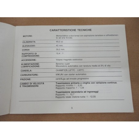LIBRETTO USO MANUTENZIONE GARELLI PONY 1992 - OTTIMO