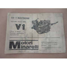 LIBRETTO USO MANUTENZIONE MOTORI MINARELLI SERIE V1 50 CC 1971 MEDIOCRE