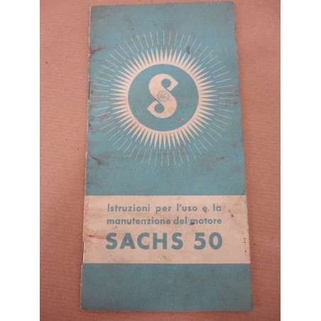 LIBRETTO USO MANUTENZIONE SACHS 50 28 pag. anno 1954 INGIALLIMENTI - BUONO