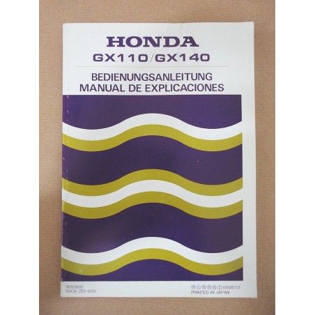 LIBRETTO GENERATORE HONDA GX110 & 140 1986 4 LINGUE - DE EN ES FR - OTTIMO