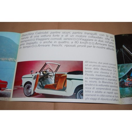 BROCHURE AUTO BIANCHINA AUTOBIANCHI CABRIOLET 3 PAG. UP 6512 NUOVO