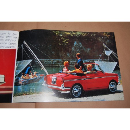 BROCHURE AUTO BIANCHINA AUTOBIANCHI CABRIOLET 3 PAG. 1° PAGINA TAGLIATA