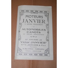 BROCHURE MOTEURS JANVIER A GRAND RENDMENT pour AUTOMOBILES CANOTS